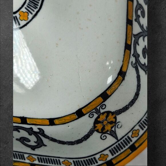 Ridgways “Classic” Gray & Mustard Scroll Covered Casserole Dish England RARE - Picture 10 of 14